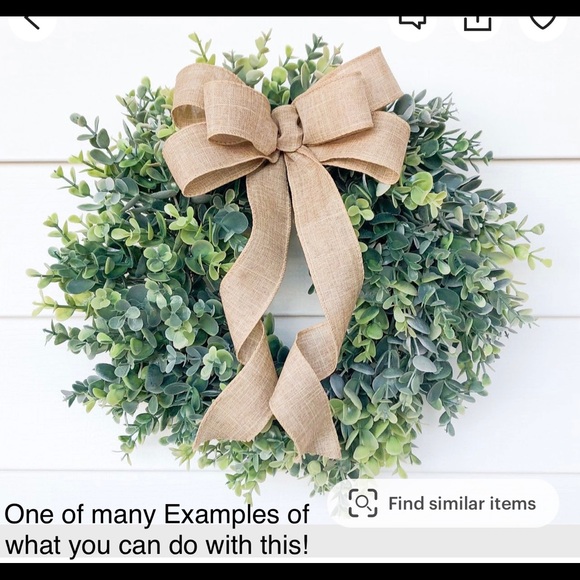 Artificial Eucalyptus Wreath. Size 13” l x 3” w x 13” h - Picture 5 of 6